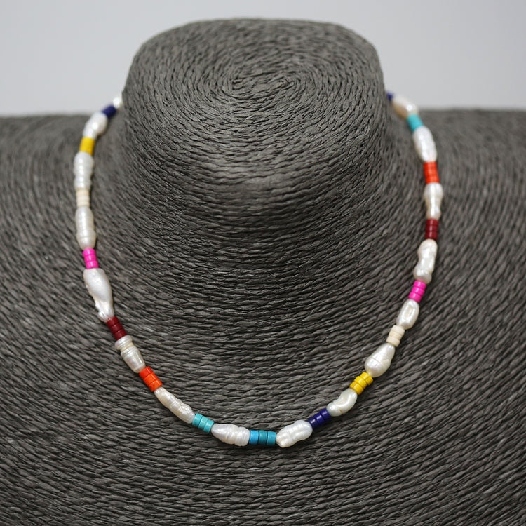 Fresh water pearls and coloured beads