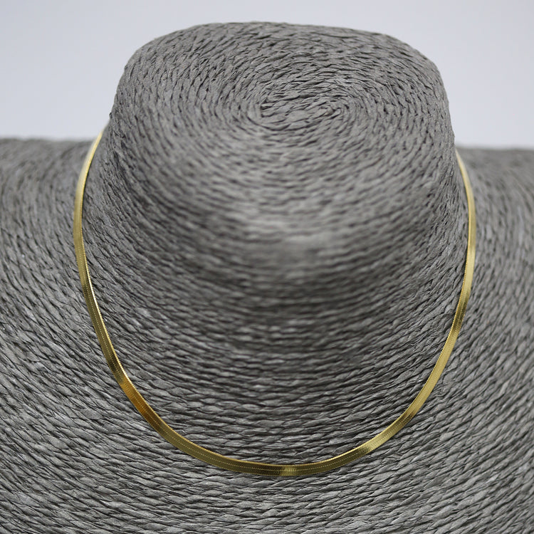 Thick short sterling silver gold plated necklace