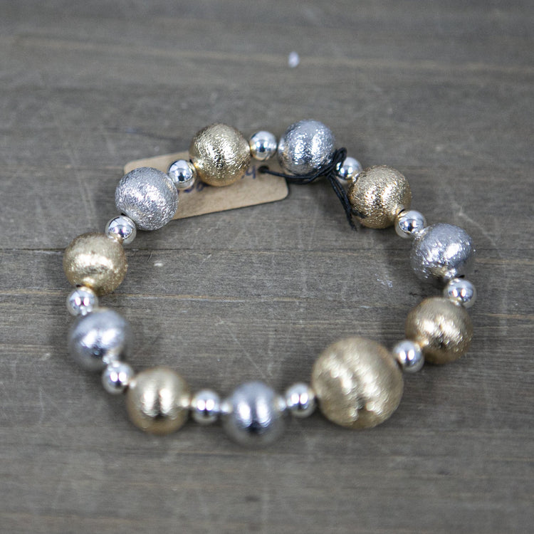 Silver and gold ball bracelet