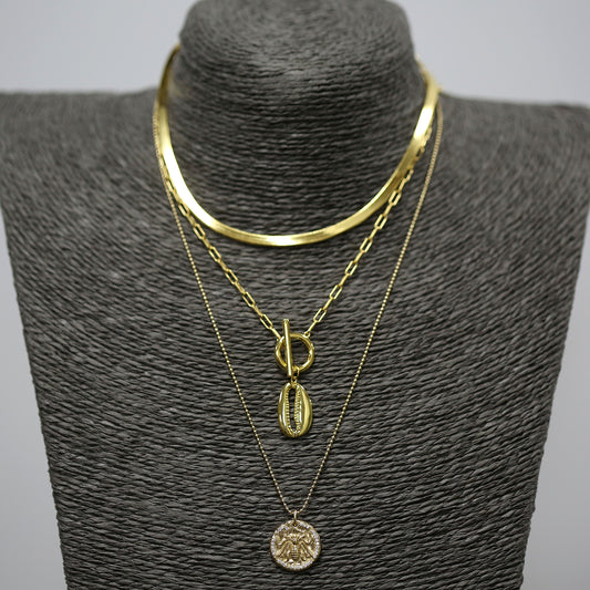 Thick short sterling silver gold plated necklace