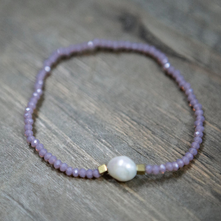 Crystal and pearl bracelet