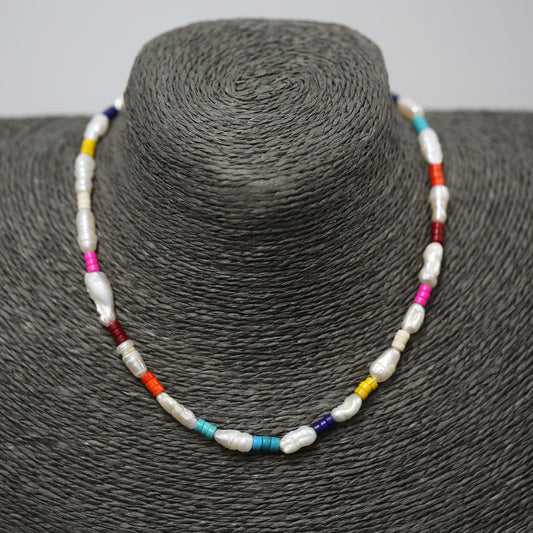 Fresh water pearls and coloured beads