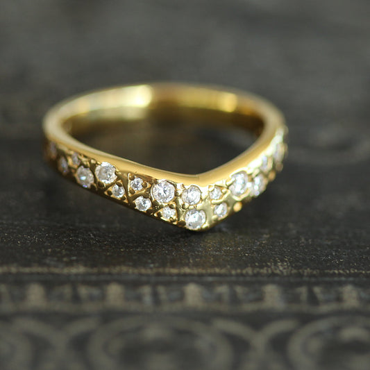 Ring with diamante in sterling silver and gold plated