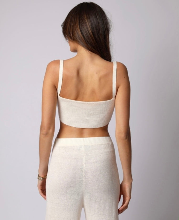 Ribbed Linen crop top